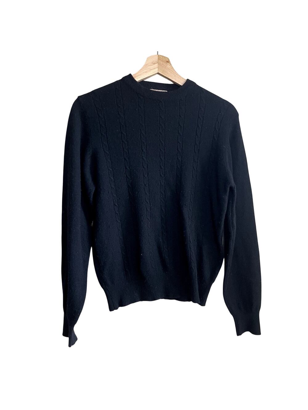 Woodward shop 100% cashmere men's size medium cable knit crewneck sweater